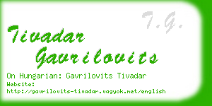 tivadar gavrilovits business card